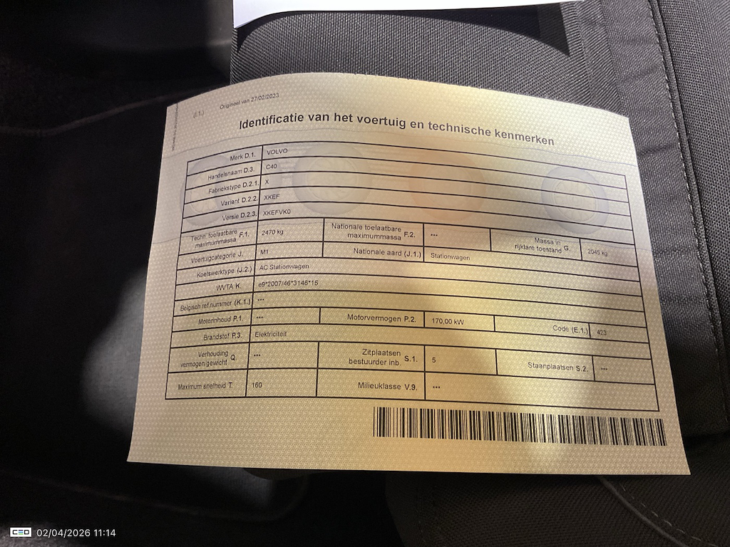 VOLVO C40 BEV 69KWH RECHARGE ULTIMATE photo