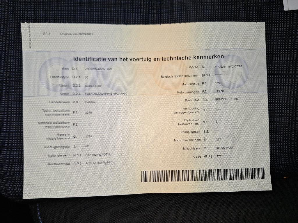 VOLKSWAGEN PASSAT VARIANT 1.4 TSI MSQ VARIANT GTE BUSINESS photo